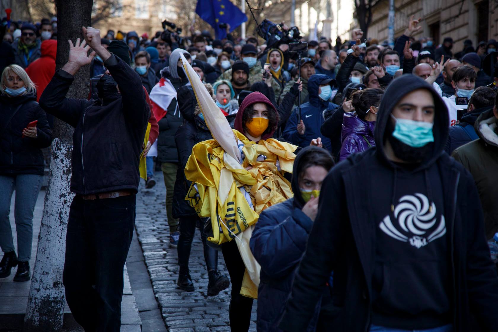 Фоторепортаж: Акция протеста оппозиции после ареста Ники Мелия