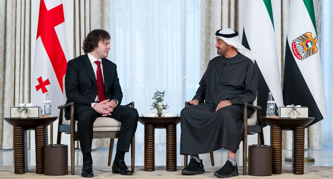mohamedbinzayed.ae: “მოჰამედ ბინ ზაიდ ალ ნაჰიანი ირაკლი კობახიძეს შეხვდა”