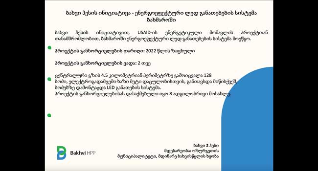 ბახვი ჰესის ინიციატივა – USAID-ის ეკონომიკური უსაფრთხოებისა და ენერგეტიკული მომავლის პროექტებთან პარტნიორობა და ერთობლივი პროექტები