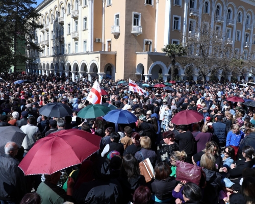Шахтеры из Чиатура провели акцию протеста в Тбилиси