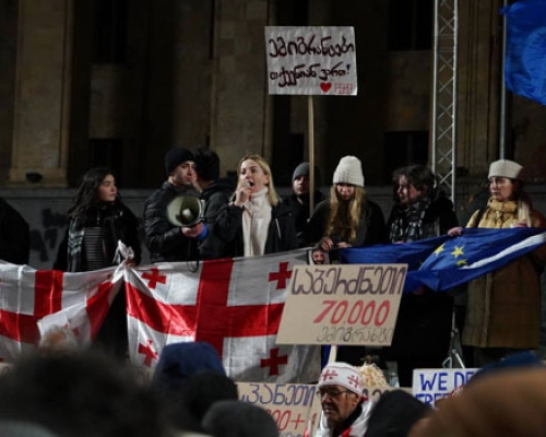ემიგრანტები აქციაზე