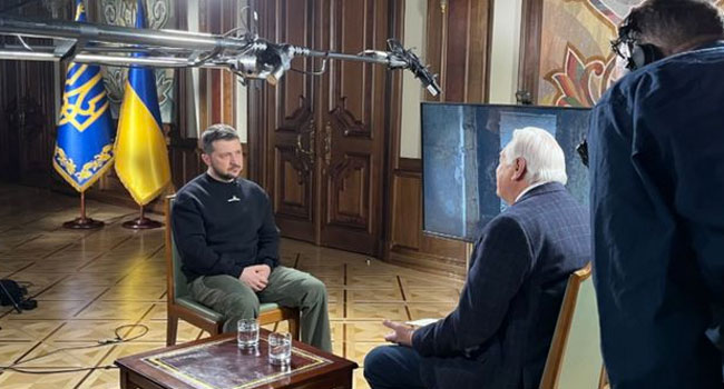 ზელენსკი BBC-სთან ინტერვიუში: “პუტინთან კომპრომისი შეუძლებელია”