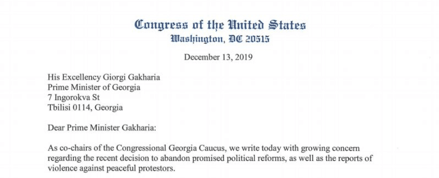 U.S. Congressmen Express ‘Growing Concern’ as Georgia ‘Abandons Promised Political Reforms’